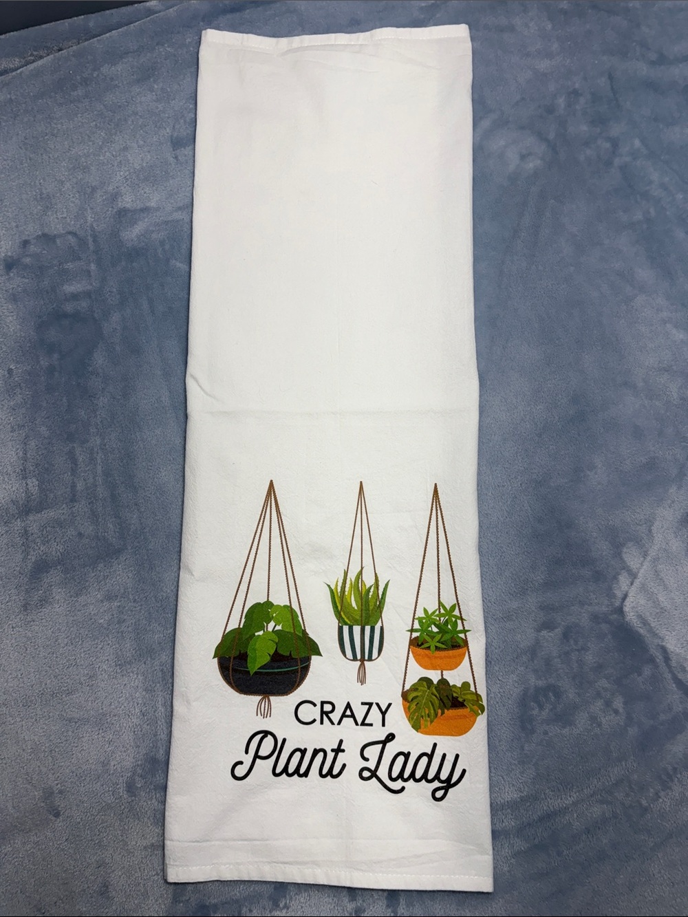 Crazy Plant Lady Decorative White Kitchen Towel - Picture 2 of 2